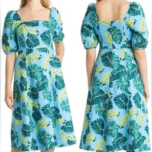 NWT, Draper James June Dress in Monstera Floral, Size 10